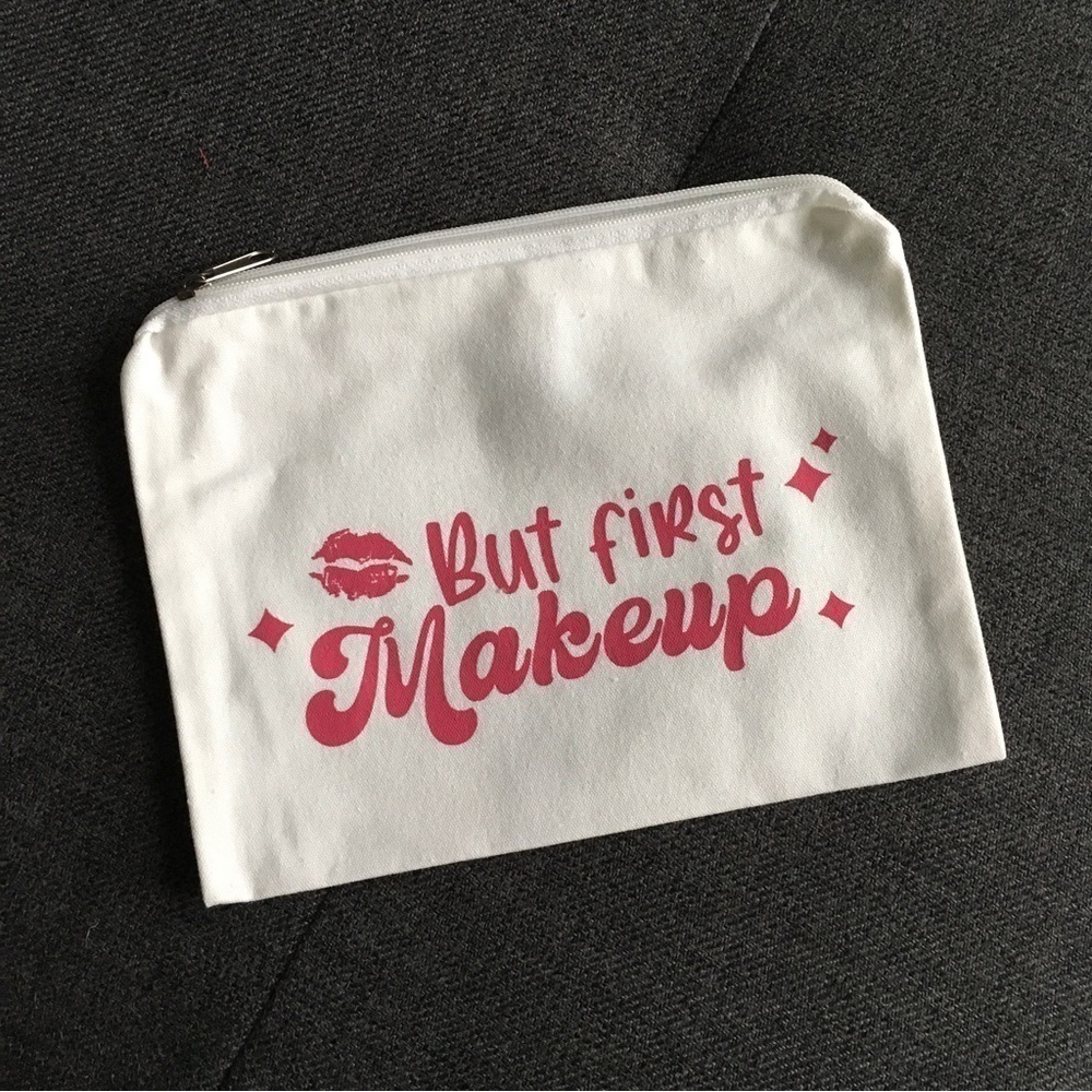 Makeup Bag Travel Pouch Ivory Pink